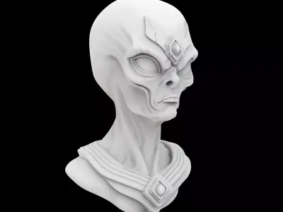 Alien God Bust 3D Print Model 3D print model