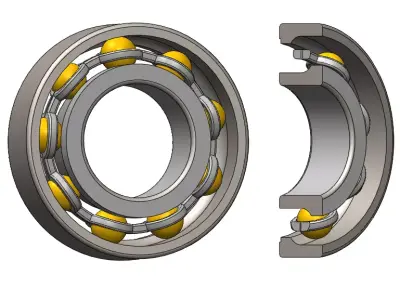 Angular ball bearing with small cage Free 3D print model