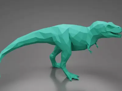 T-Rex 4 lowpoly 3D Print Low-poly 3D model