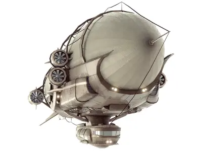 Steampunk Multi-Functional Airship Low-poly 3D model