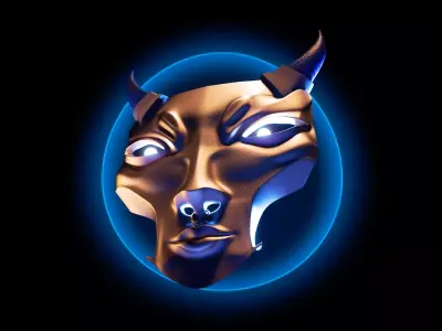 japanese yokai mask 2 Low-poly 3D model