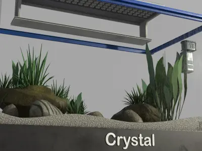 Aquarium Fish Tank with LED and Filter Low-poly 3D model