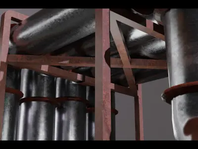 Low-Poly 3D Model of Pipe Air Conditioning Part Low-poly 3D model