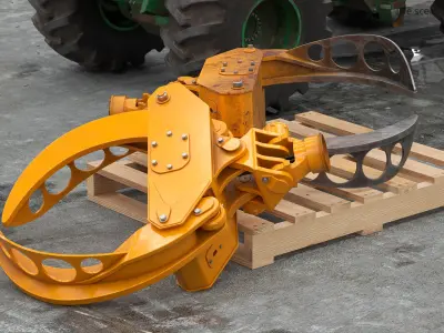 Forestry Log Grapple Attachment Set Clean and Dirt 3D model