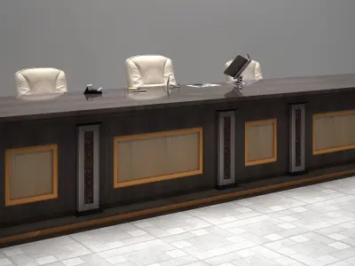 Table courtroom desk 3D model