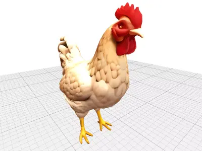 Chicken Lowpoly Low-poly 3D model