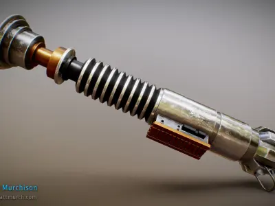 Screen Accurate RotJ Lukes Lightsaber Hilt Low-poly 3D model