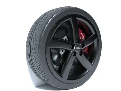 Audi Sport Whell and Rim 3D Model Ready For Render 3D model
