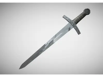 middle ages sword Low-poly 3D model