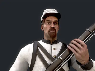 Soldier 4 version 2 Low-poly 3D model