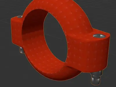 Red Pipe Calmp Free 3D model