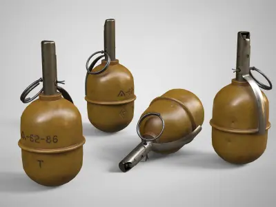 RGD5 Hand Grenade AAA Game Ready Low-poly 3D model