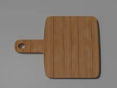 Wooden Chopping Board Free low-poly 3D model
