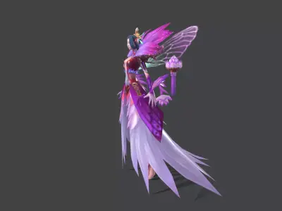 Flower Fairy Low-poly 3D model