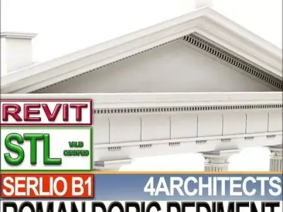 Roman Doric Pediment Serlio Block B1 3D print model