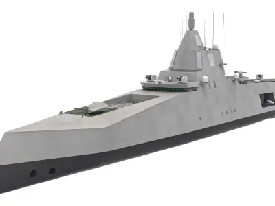 Stealth Navy Frigate v2 3D model