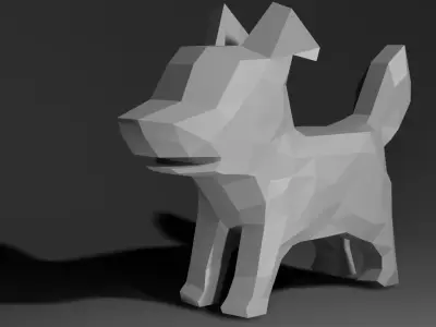 Low-Poly cute dog Low-poly 3D model