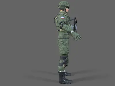  Russian Tactical Soldier Low-poly 3D model