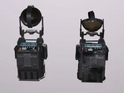 Airship Stability Gyroscop Low-poly 3D model