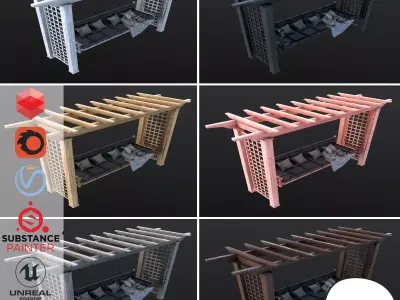 Porch Siwng Low-poly 3D model