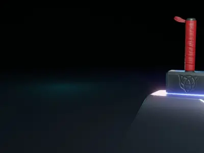 Stylized Thor Hammer Low-poly 3D model