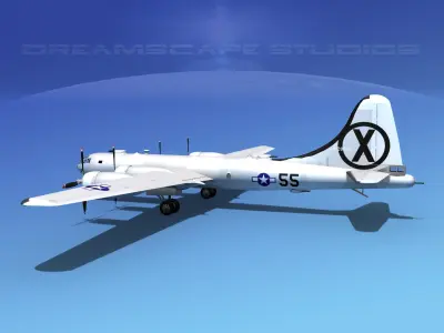 Boeing B-29 Superfortress V07 3D model