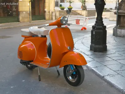 Vintage Scooter Orange 3D model