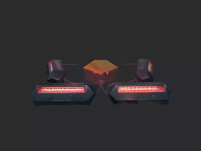 Sci-Fi Futuristic Modular Luminaire Low-poly 3D model