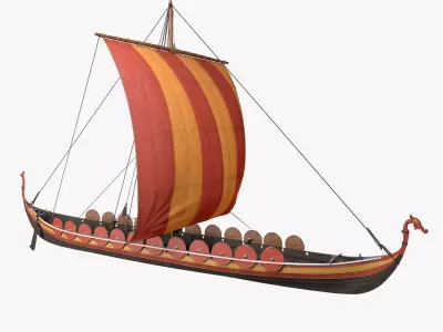 Viking Longship Low-poly 3D model