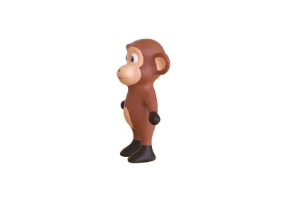 High-Quality 3D Cute Monkey for Games Low-poly 3D model
