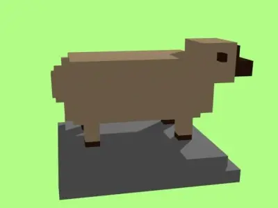 VOXEL SHEEP - MODEL 5 Low-poly 3D model
