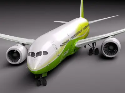 Boeing 787 Dreamliner Green Lemon 3D model