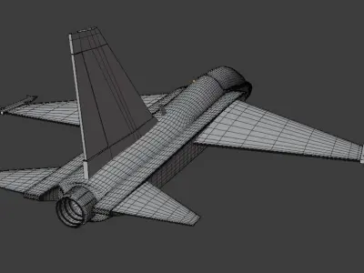 HURJET Single Engine Jet Trainer and close air support jet  Low-poly 3D model