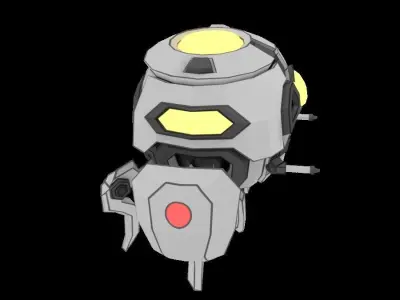 Low-poly Sphere Robot Laser Weapon Low-poly 3D model