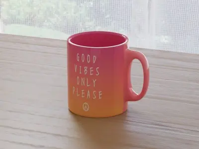Mug Good Vibes Free 3D model
