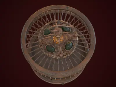 Chinese Birdcage with Gemstone 3D model