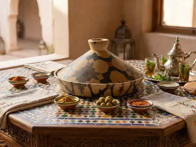 Moroccan Tagine  Traditional Ceramic Cookware Geometric Patterns Low-poly 3D model