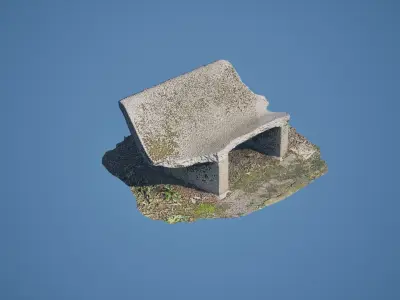 Bench 3D Scan - Low-poly 3D model Low-poly 3D model