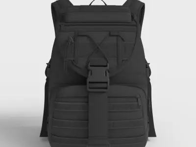 MILITARY TACTICAL BACKPACK Low-poly 3D model