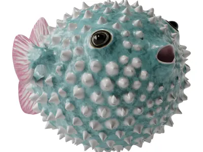 Puffer Fish Sculpture 3D model
