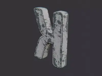 Cyrillic K Stone Sign Low-poly 3D model