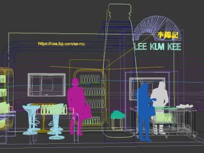 MODEL LEE KUM KEE STAND 3 SIDES 3mX6m 3D model