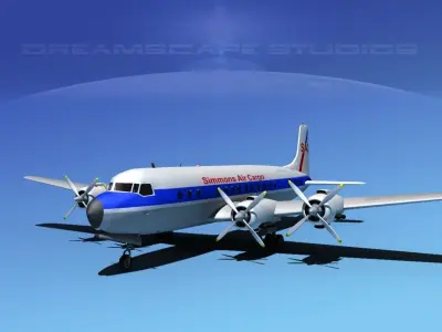 Douglas DC-7C Simmons Air Cargo 3D model