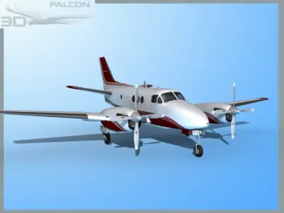 Falcon3D E90 King Air F07 3D model