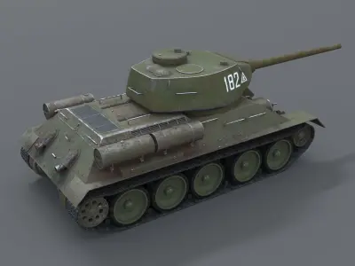 T-34-85 soviet ww2 tank 3D model