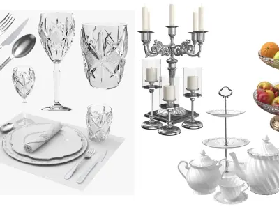 Large Tableware Collection 3D model