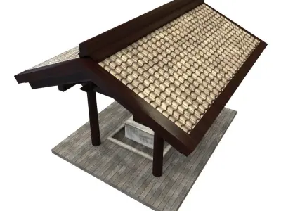 Oriental Gate Low-poly 3D model