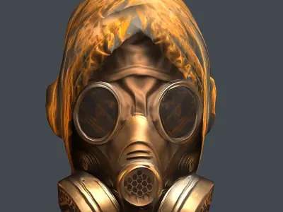 Gas mask helmet 3d model military combat Low-poly 3D model Low-poly 3D model 6