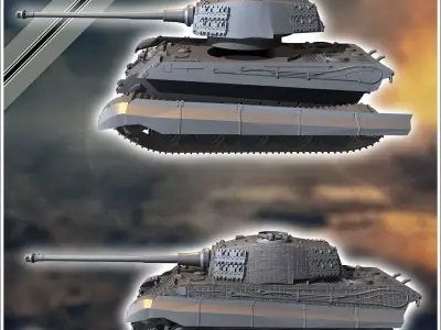 Panzer VI Tiger II Henschel - Germany Eastern Western Front Norm 3D print model