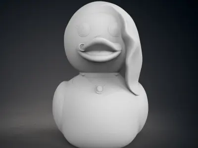 Cute Goth Rubber Duck 3D model
